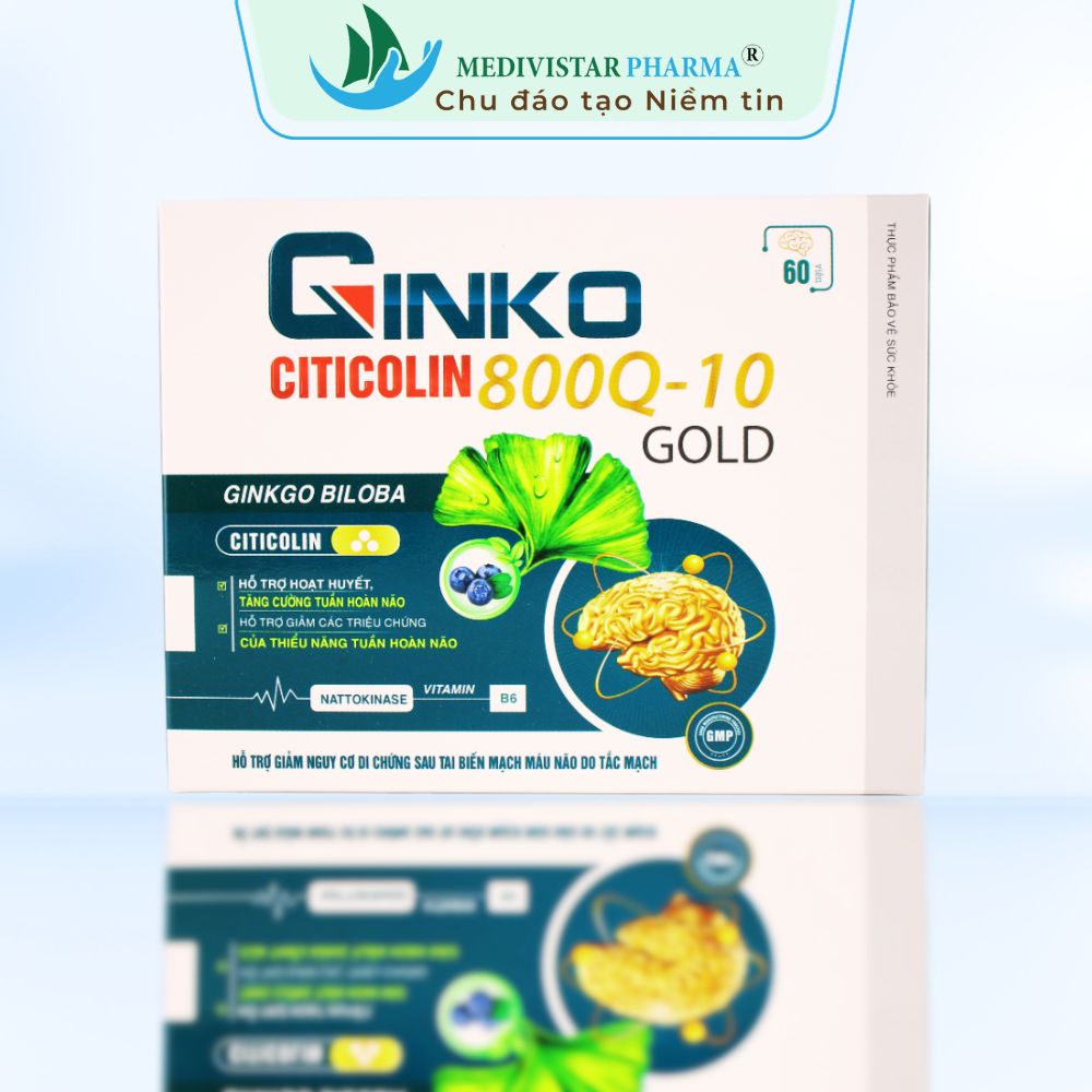 Thực phẩm bảo vệ sức khỏe GINKO CITICOLIN 800Q - 10GOLD