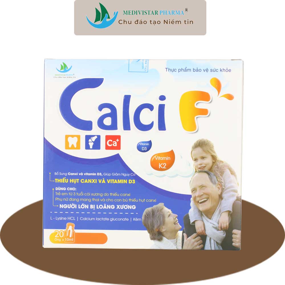 Thực phẩm bảo vệ sức khỏe Calci F cho trẻ còi xương hộp 20 ống x 10ml