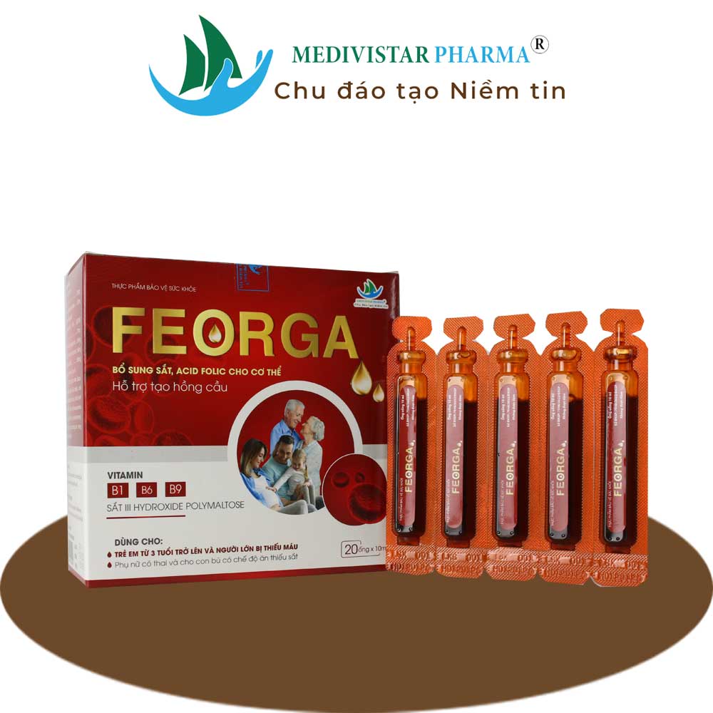 Thực phẩm bảo vệ sức khỏe sắt ống Feorga hộp 20 ống x 10ml