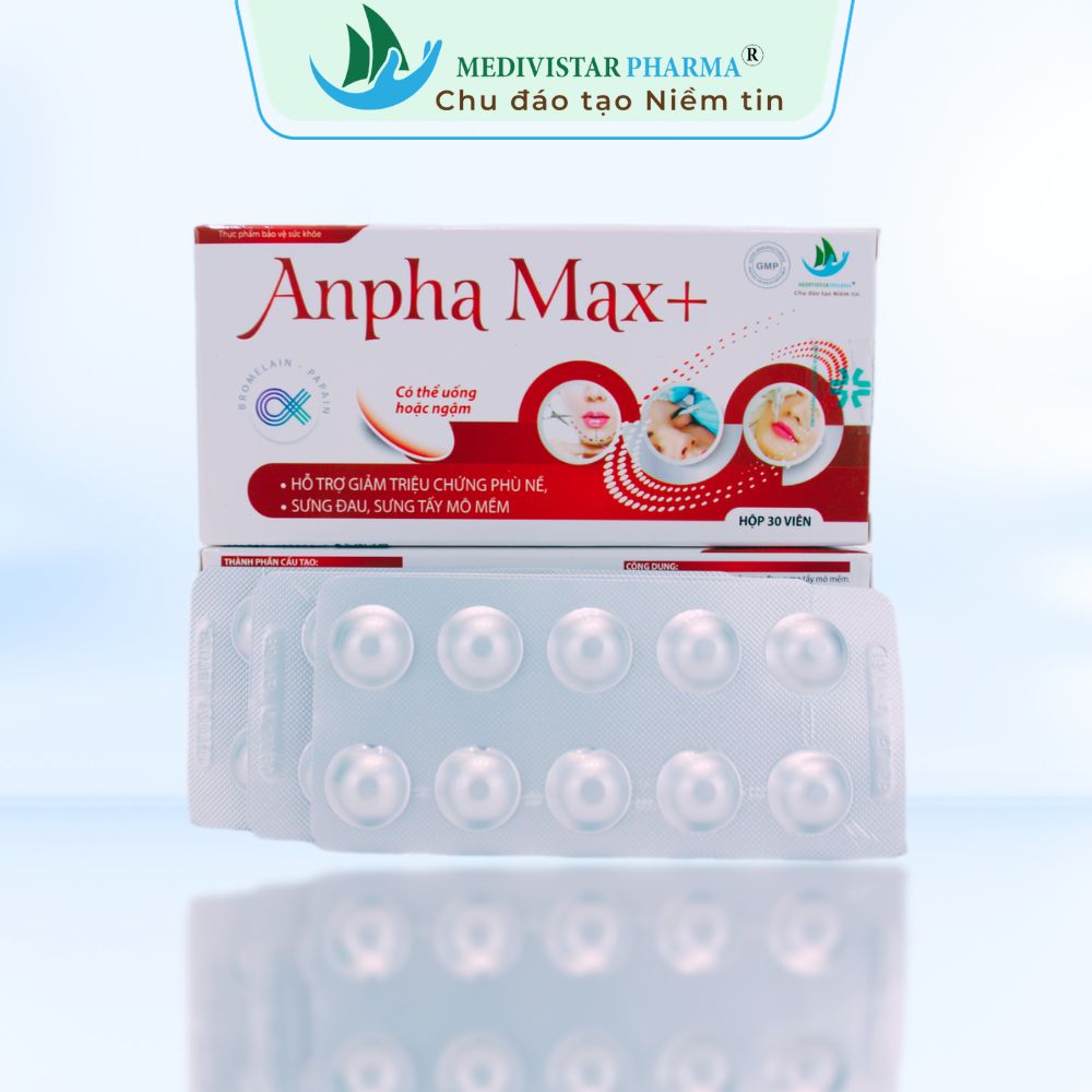 Viên Anpha Max Hỗ Trợ Giảm Phù Nề Sưng Tấy