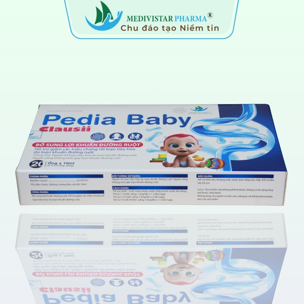 Men vi sinh hỗ trợ tiêu hóa Pedia Baby Clausii hộp 20 ống x 10ml