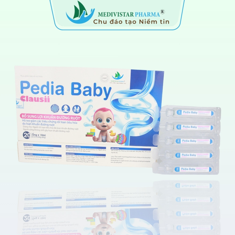 Men vi sinh hỗ trợ tiêu hóa Pedia Baby Clausii hộp 20 ống x 10ml