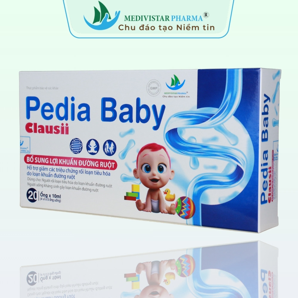 Men vi sinh hỗ trợ tiêu hóa Pedia Baby Clausii hộp 20 ống x 10ml