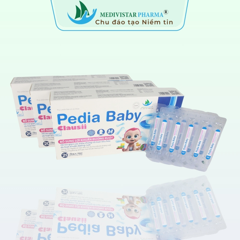 Men vi sinh hỗ trợ tiêu hóa Pedia Baby Clausii hộp 20 ống x 10ml