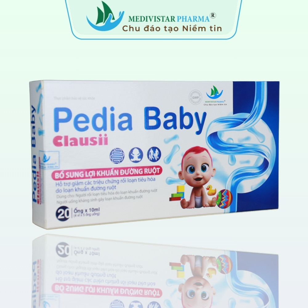 Men vi sinh hỗ trợ tiêu hóa Pedia Baby Clausii hộp 20 ống x 10ml