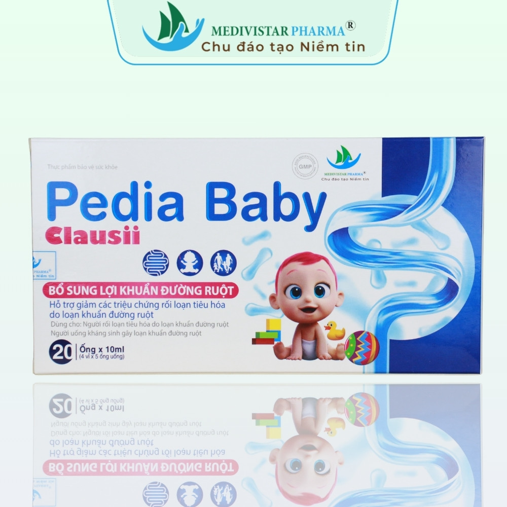 Men vi sinh hỗ trợ tiêu hóa Pedia Baby Clausii hộp 20 ống x 10ml