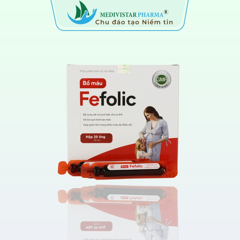 Thực phẩm bảo vệ sức khỏe Fefolic Hộp 20 ống x 10ml