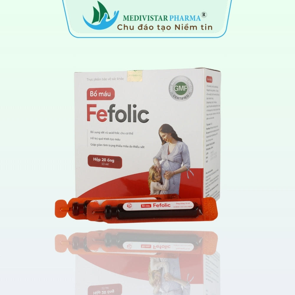 Thực phẩm bảo vệ sức khỏe Fefolic Hộp 20 ống x 10ml