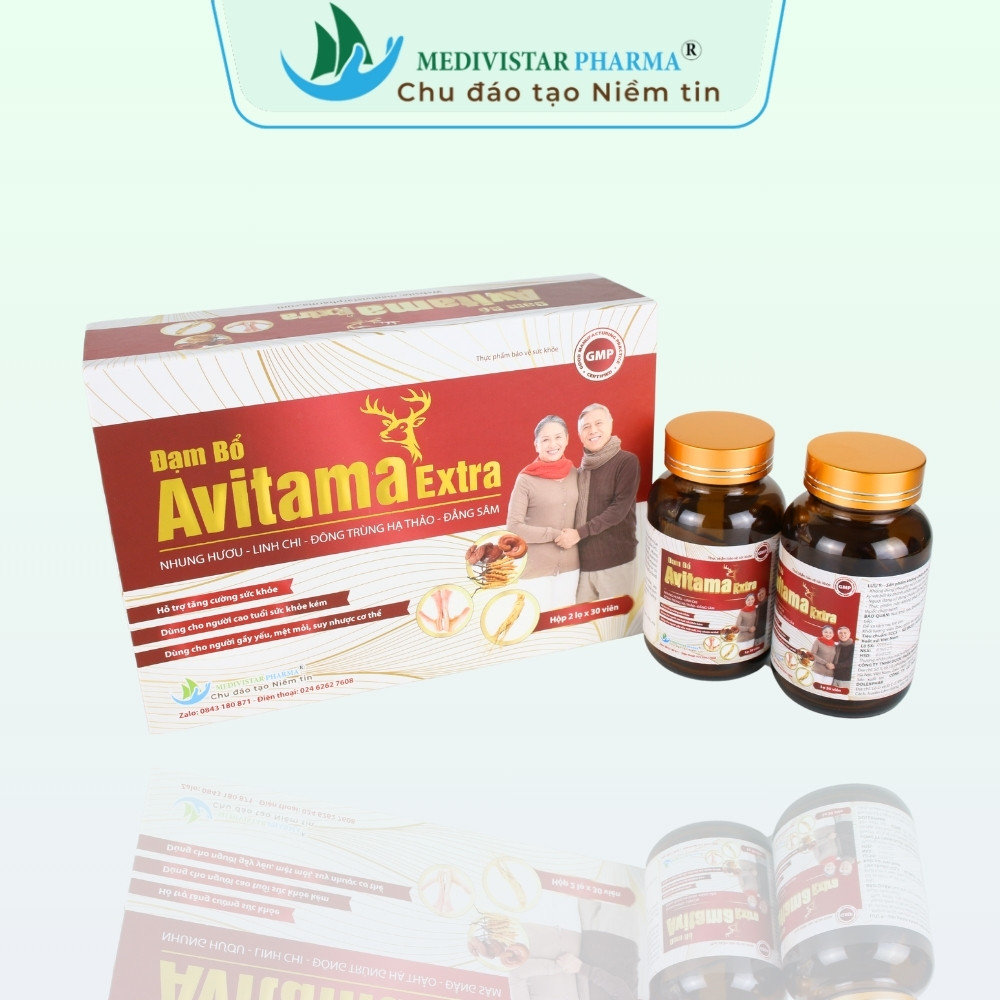 Thực phẩm bảo vệ sức khỏe Đạm bổ Avitama Extra hộp 2 lọ 30 viên