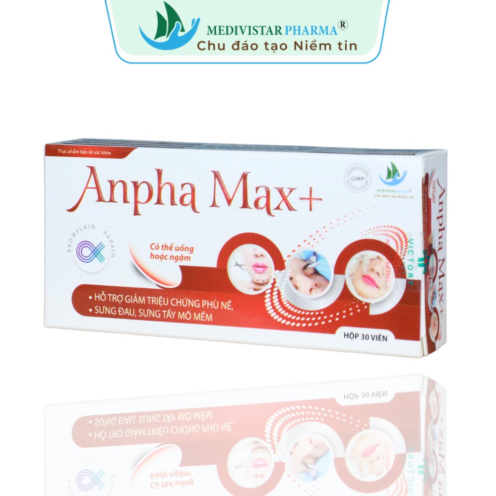 Viên Anpha Max Hỗ Trợ Giảm Phù Nề Sưng Tấy