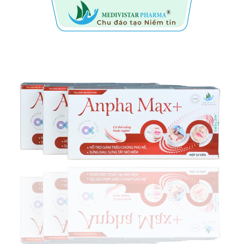 Viên Anpha Max Hỗ Trợ Giảm Phù Nề Sưng Tấy